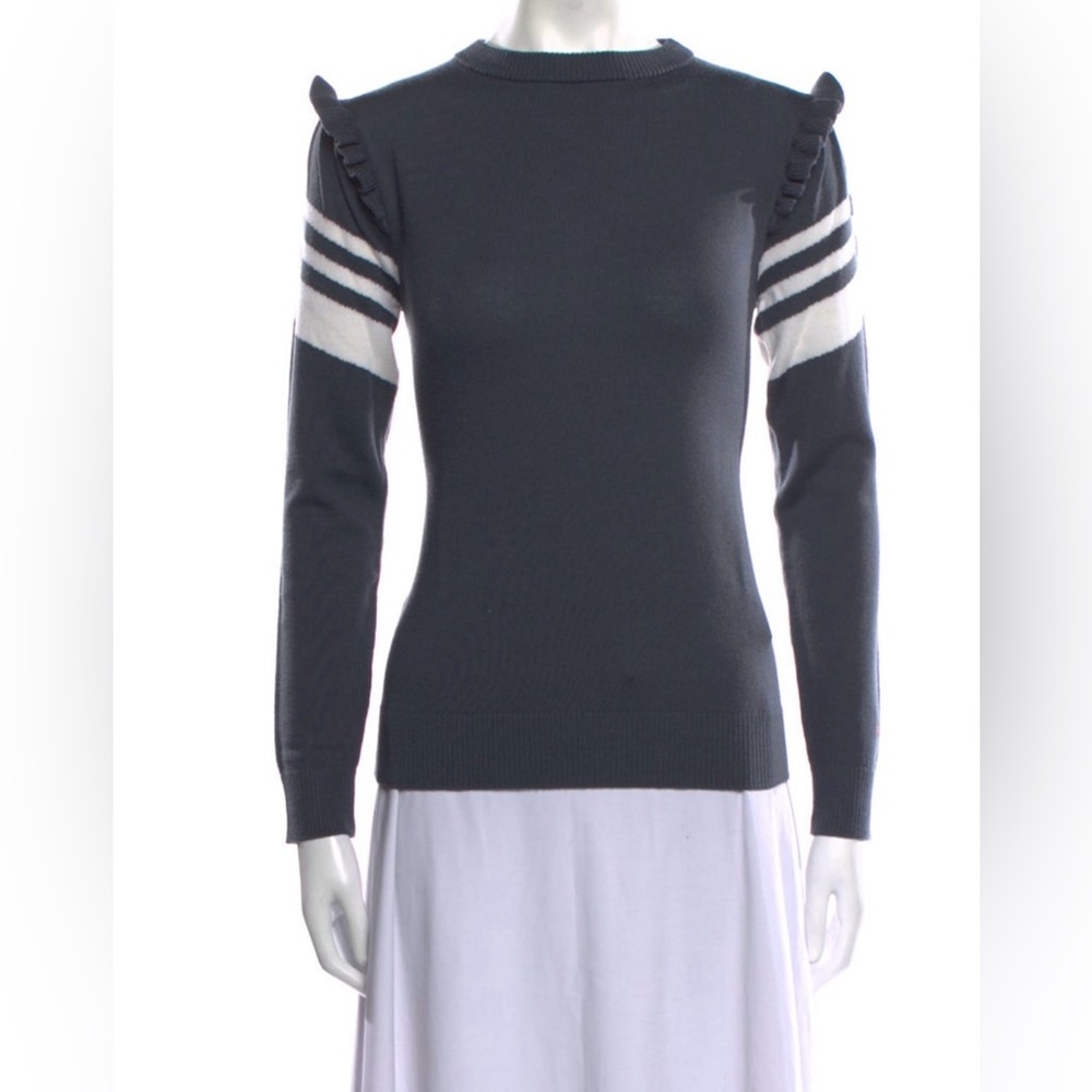 Perfect Moment Merino WoolStriped Sweater Blue